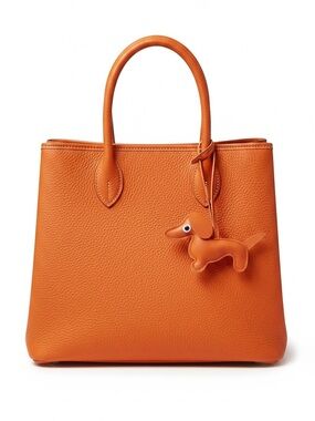 Orange Brown Dog 4.5” Faux Leather Bag Purse Charm Accessory Puppy Weiner Poodle
